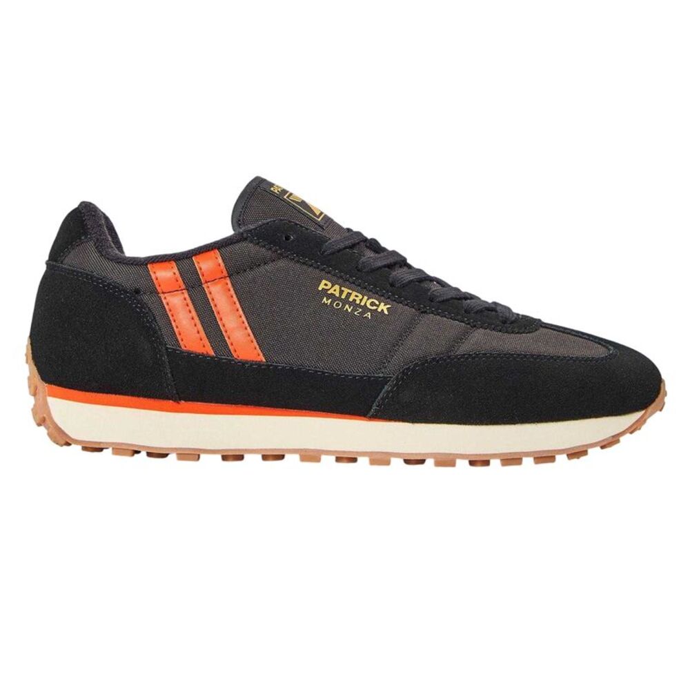 Patrick Mens Monza Suede Sneakers / Black/Orange